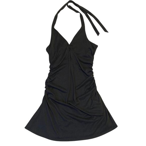 Anthropologie Womens Ariana Halter Mini Dress Size XL Ruched Sides Resort Wear - Picture 2 of 13